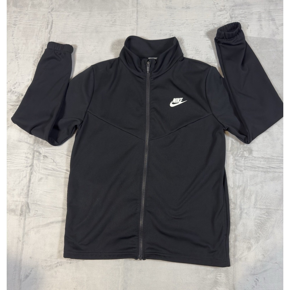 Nike Boys Youth XL Black Full Zip Track Jacket White Swoosh Logo BV2687-010